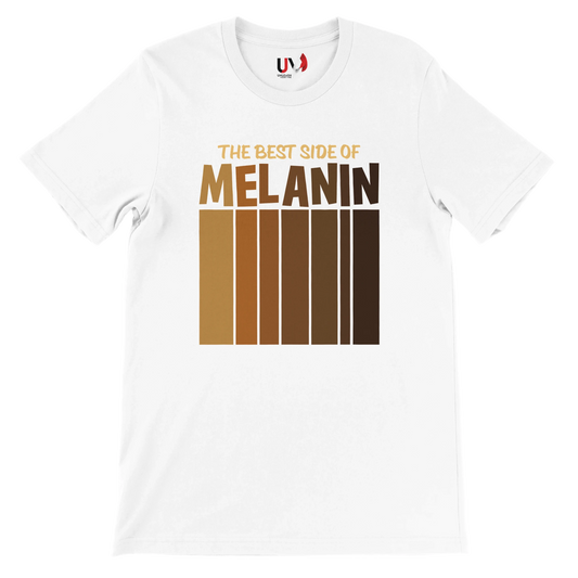  'Best Side of Melanin' T-shirt highlighting melanin pride

